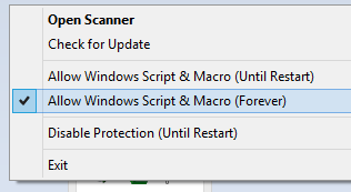 Allow Windows Script & Macro