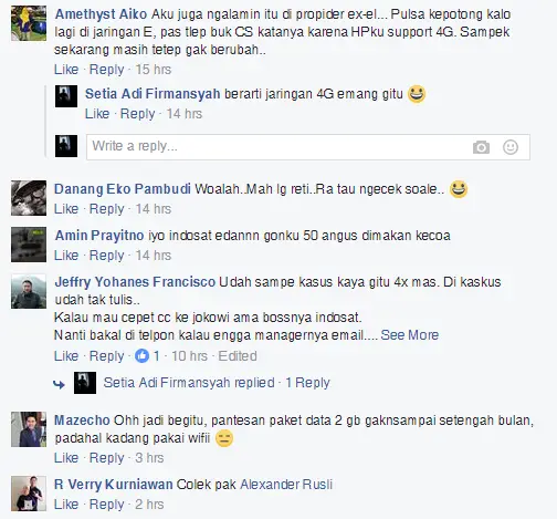 Komentar Pengguna Indosat