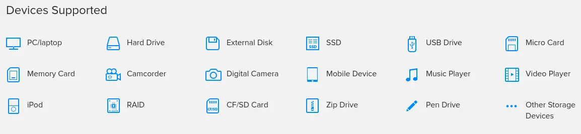 EaseUS Data Recovery - Device Support