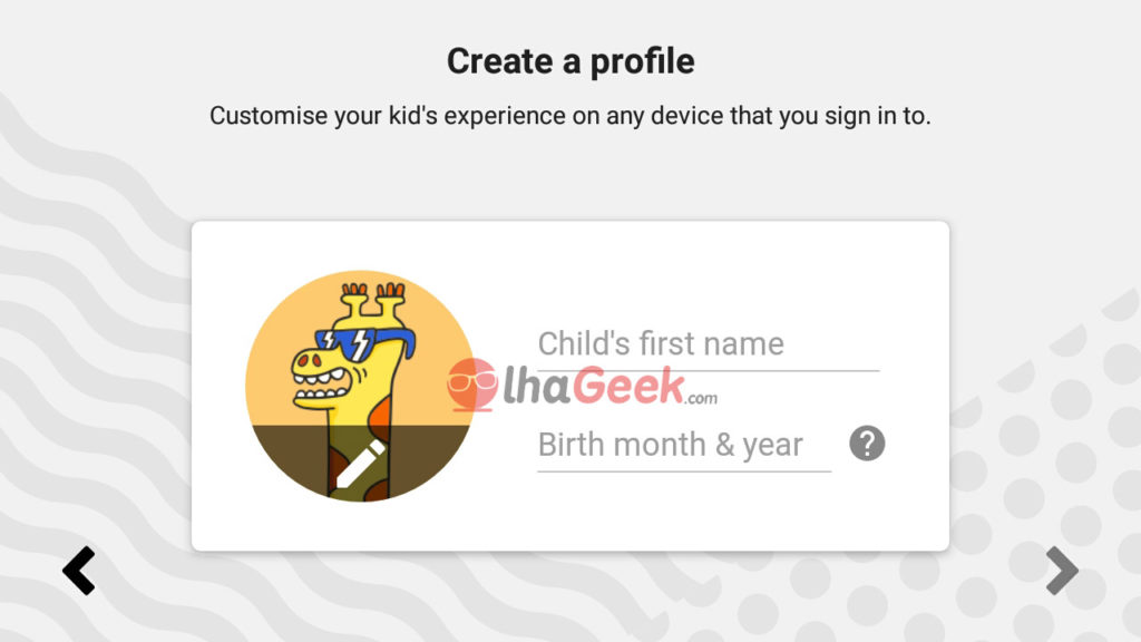 Create Profile - YouTube Kids