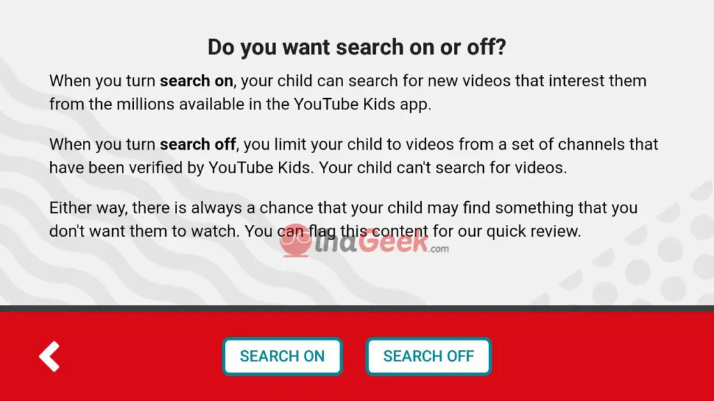 Search ON OFF - YouTube Kids