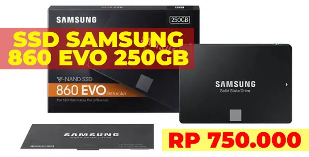 Beli SSD Samsung 860 EVO 250GB Cuma Rp 750rb