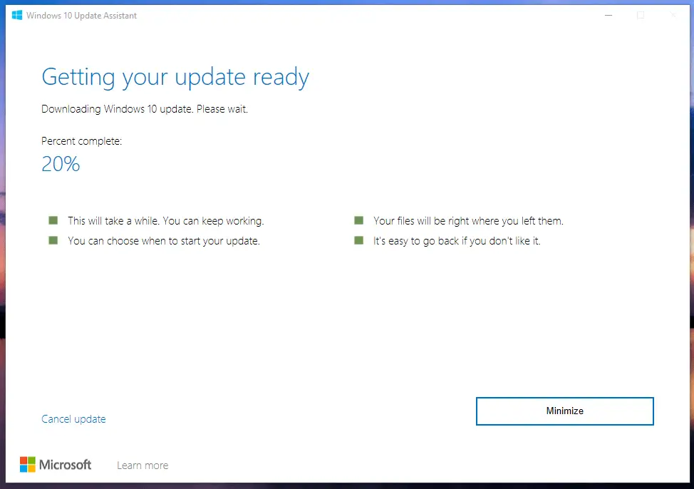 Windows 10 Update Assistant