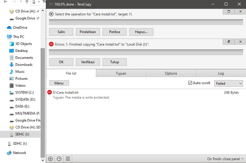 Fungsi Saklar / Tombol Lock di SD Card 3 SD Card Lock