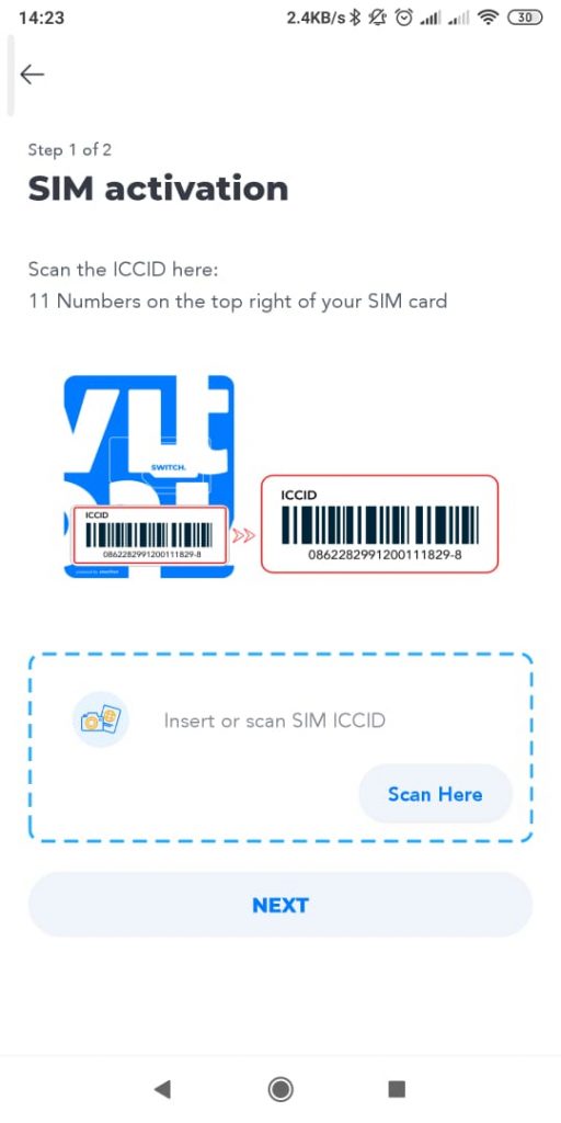 Scan SIM ICCID