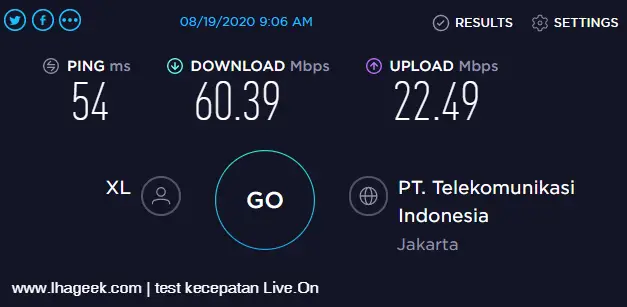 Live On Speedtest