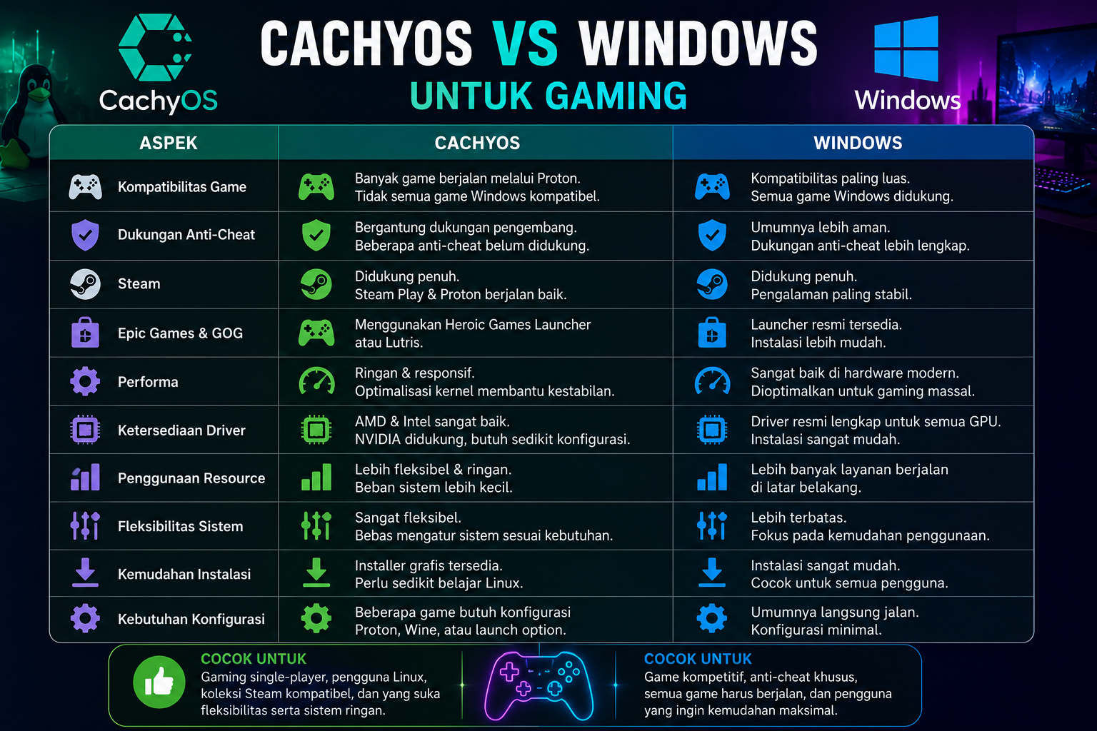 CachyOS vs Windows untuk Gaming