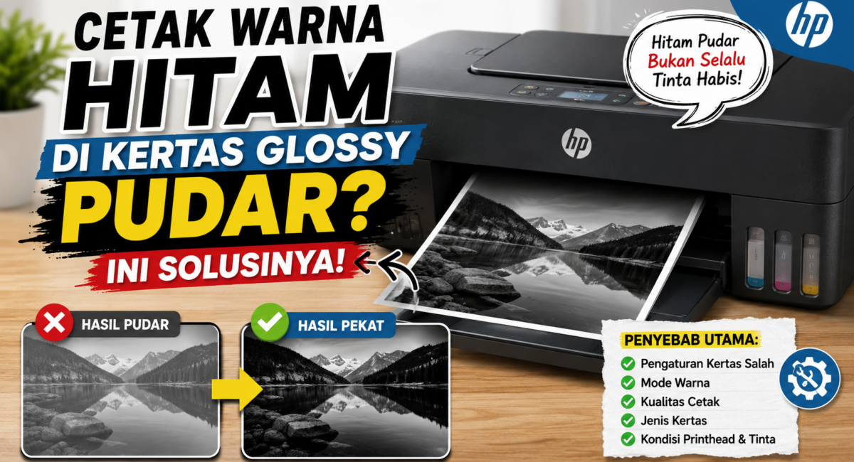 Cetak Warna Hitam Printer HP Pudar