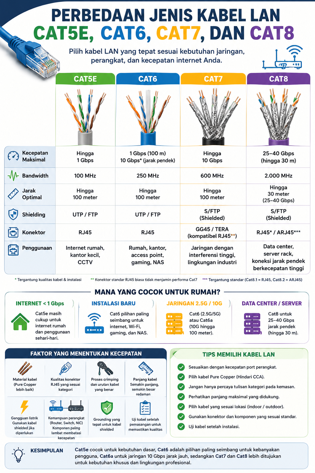 Infografis Perbedaan Jenis Kabel LAN