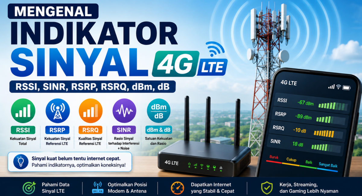 Indikator Sinyal 4G LTE: RSSI, SINR, RSRP, RSRQ, dBm, dB 1 Mengenal Indikator Sinyal 4G LTE