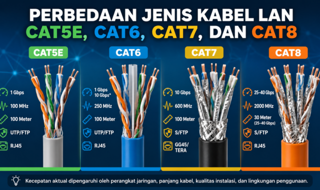 Perbedaan Jenis Kabel LAN Cat5e, Cat6, Cat7, dan Cat8