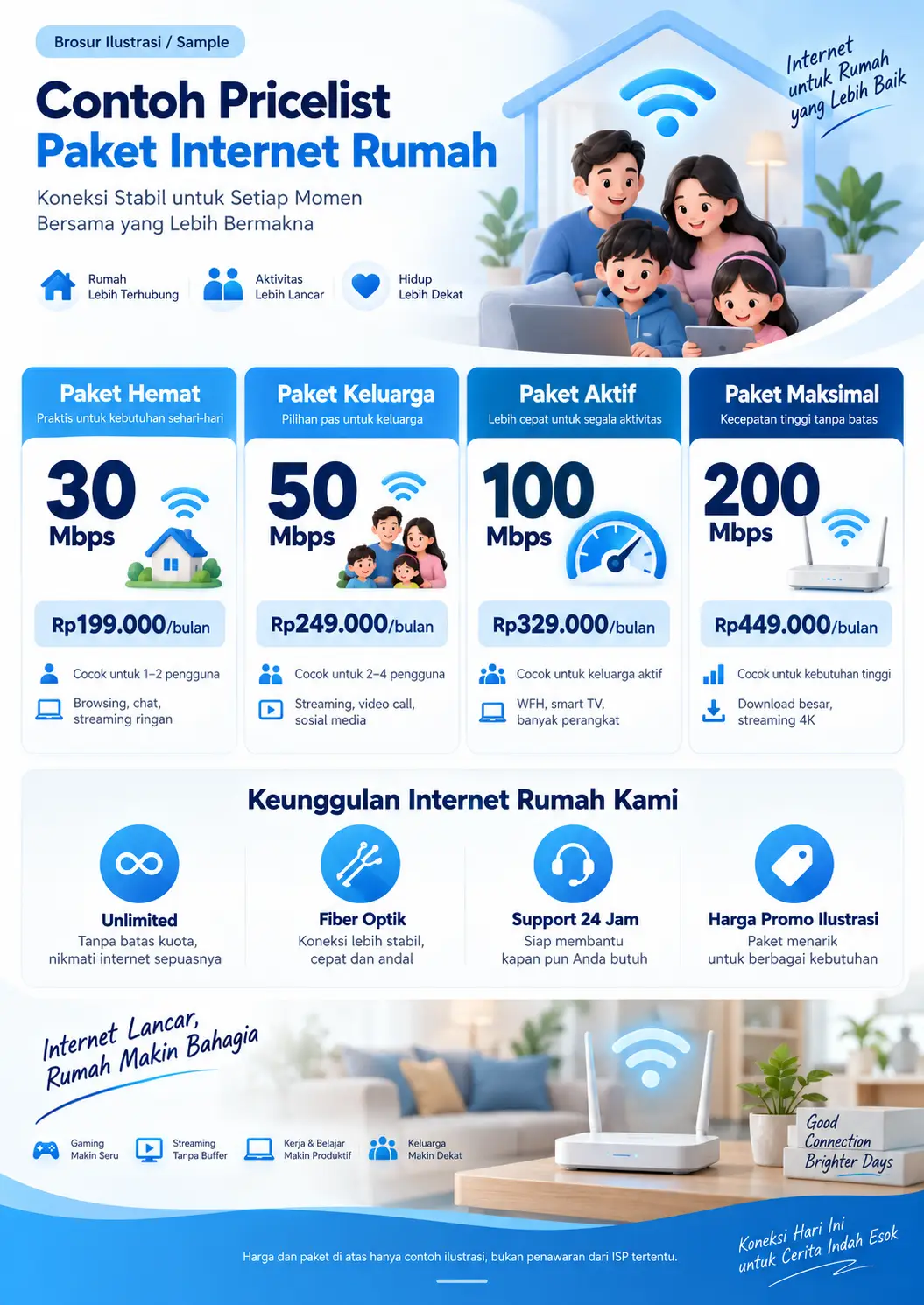 Berapa Kecepatan Mbps Internet yang Dibutuhkan di Rumah? 2 Contoh Harga Paket Internet