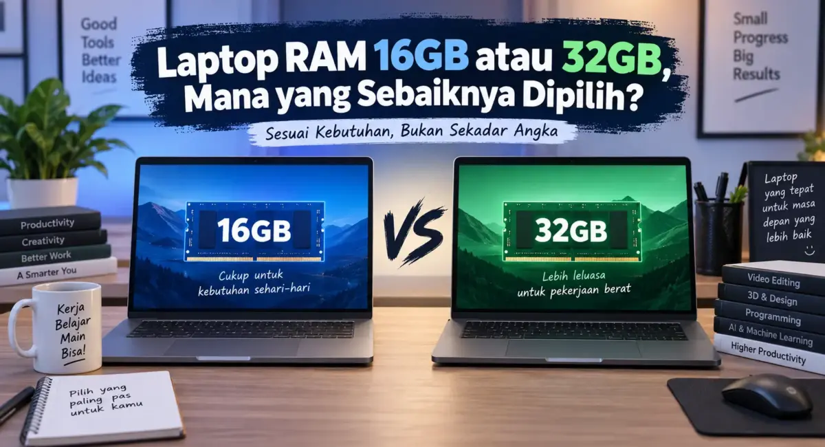 Laptop RAM 16GB atau 32GB, Mana yang Sebaiknya Dipilih? 1 Laptop RAM 16GB atau 32GB