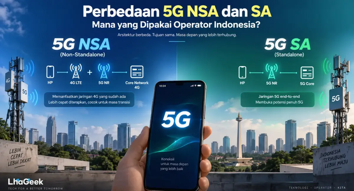 Perbedaan 5G NSA dan SA, Mana yang Dipakai Operator Indonesia? 1 Perbedaan 5G NSA dan SA
