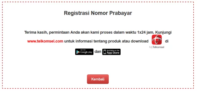 Review Registrasi Ulang Nomor SIM Card Ponsel (Hari Pertama) 3 Registrasi Ulang Telkomsel