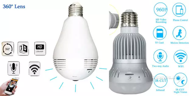 5 Rekomendasi Kamera Pengintai "Spy Cam" Unik Berkualitas 2 Kamera Pengintai Lampu Bulb