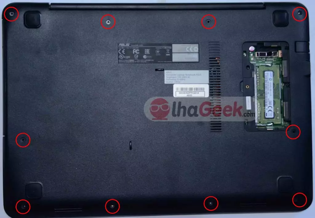 Cara Pasang SSD Samsung 860 EVO 250GB di ASUS A455LD 6 Buka Baut Laptop