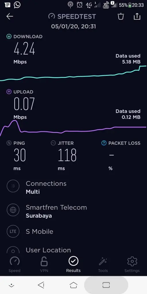 Review Harga Paket Internet & Tes Kecepatan Internet Switch Mobile 9 tes kecepatan internet Switch Mobile
