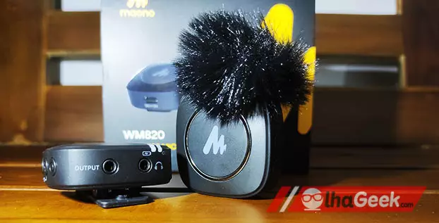 Review Wireless Microphone MAONO WM820, Up to 50 meter 5 Windproof Foam
