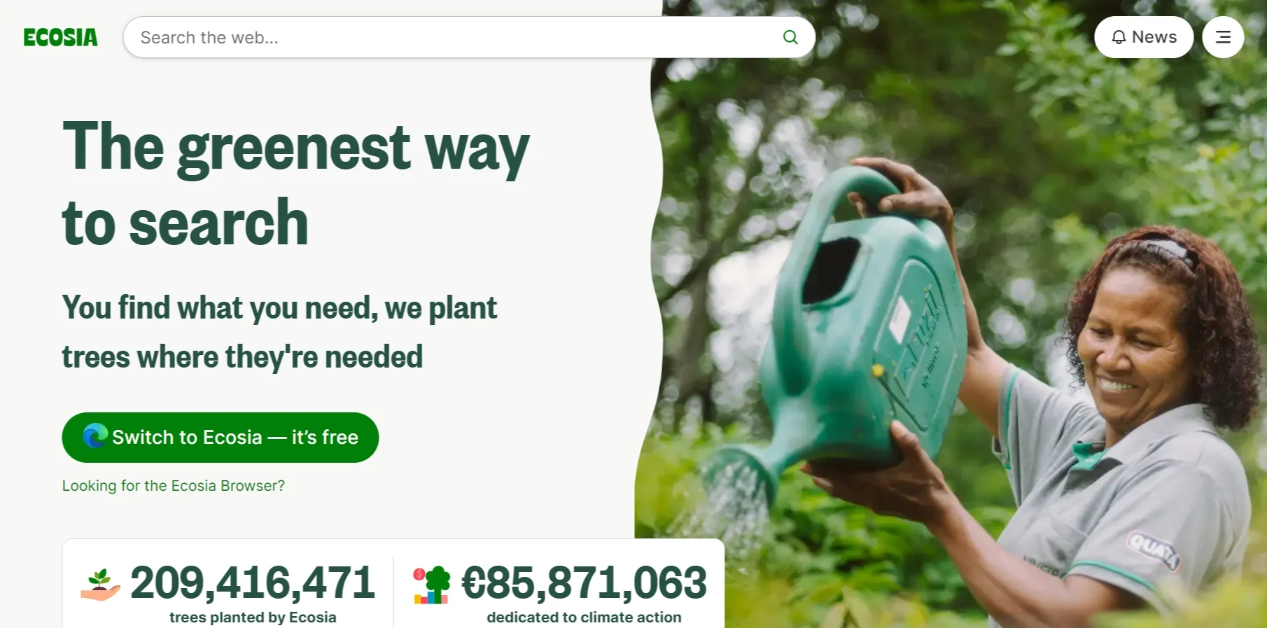 Alternatif Mesin Pencari Selain Google Search 4 Ecosia Search