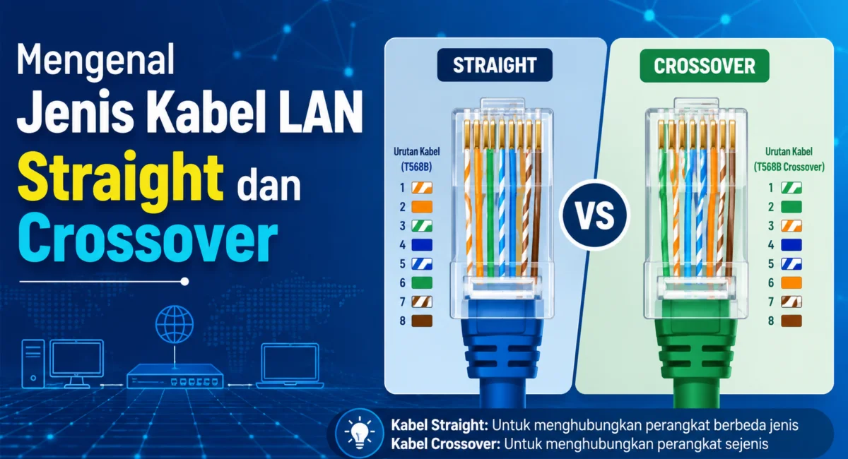 Jenis Kabel LAN Straight dan Crossover